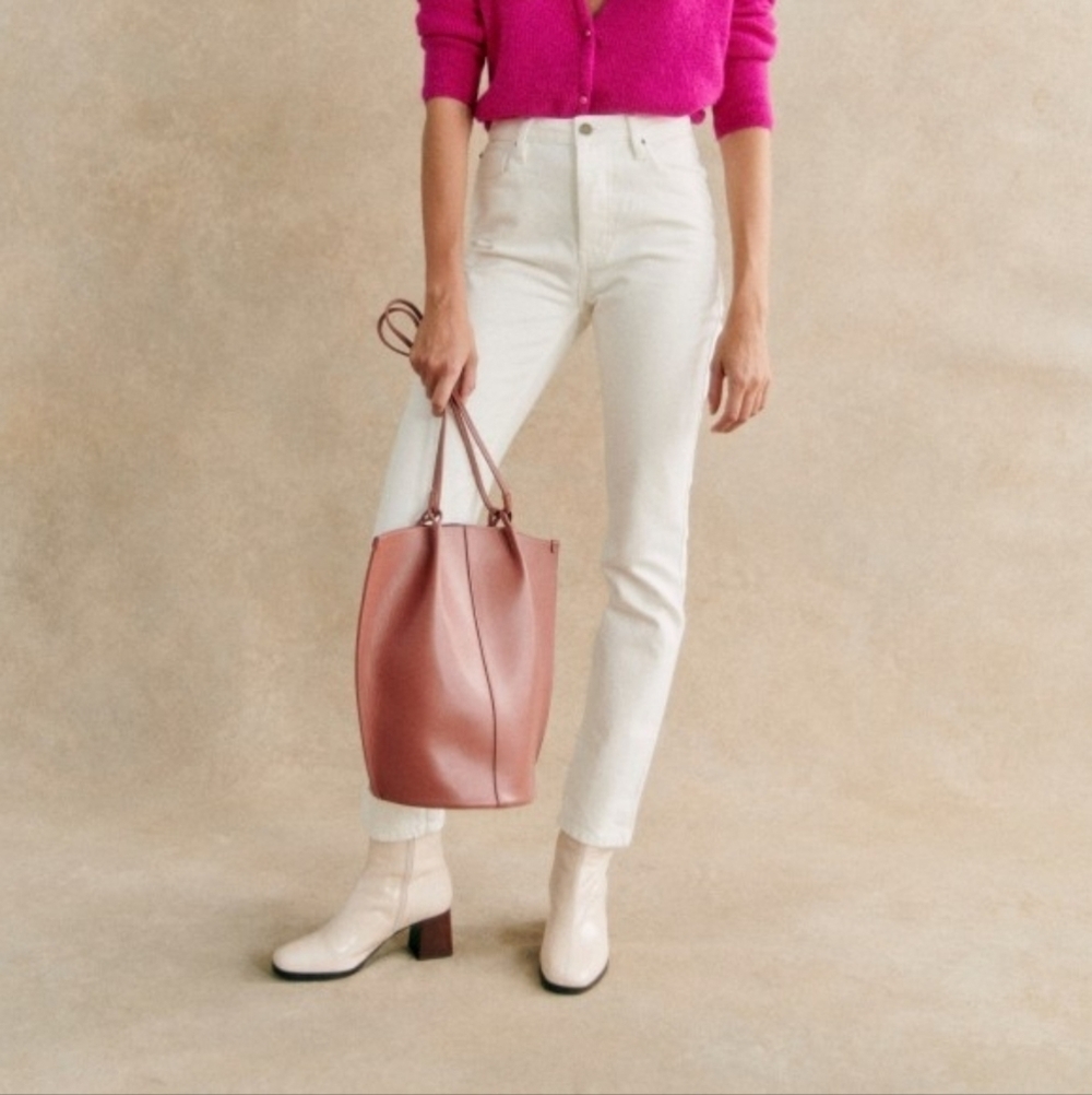 Sezane Le Brut Sexy Jean in Ecru size 26 NWT